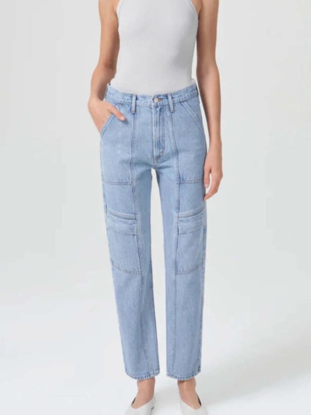 Agolde Light Wash Straight-Leg Carpenter Jeans
